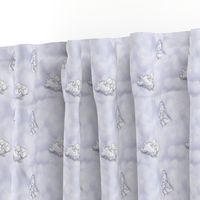 Baby Sheep & Mum napping - Cotton Candy Cloud Nursery - Soft Powdery Blues