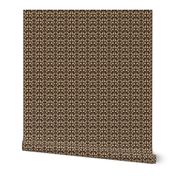 Priscilla Flourish Damask - 2264 mini - Dark Oak brown and pale yellow