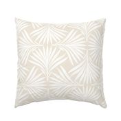 Cream & White Art Deco Palm Leaf - Large