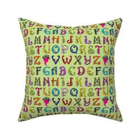 Fancy Party Monogram Multi Initials / Celdon green  Paris Bebe Fabrics-ch