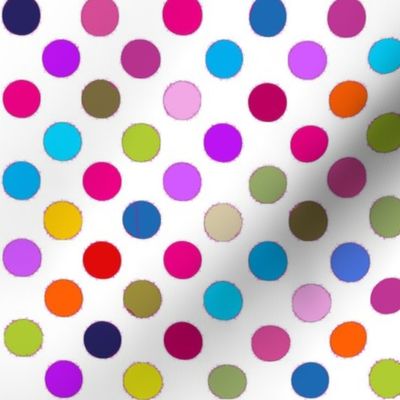  Fancy Party Dots Multi polka dots / White Paris Bebe Fabrics