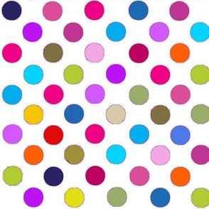  Fancy Party Dots Multi polka dots / White Paris Bebe Fabrics