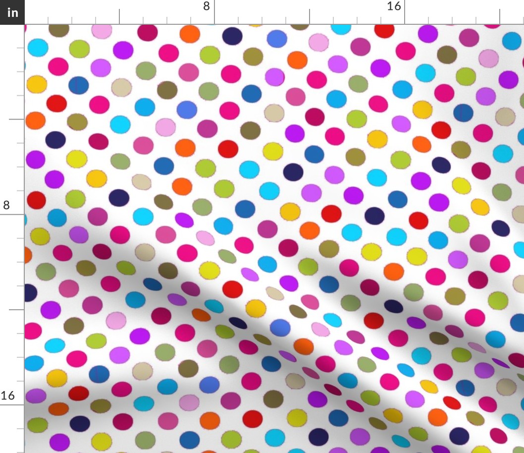  Fancy Party Dots Multi polka dots / White Paris Bebe Fabrics