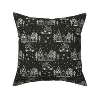 Bigger Scandi Winter Town In Soft Black