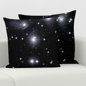 pleiades star cluster - b&w