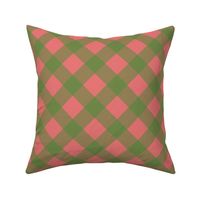 Watermelon Grunge Buffalo Plaid - Pink & Green