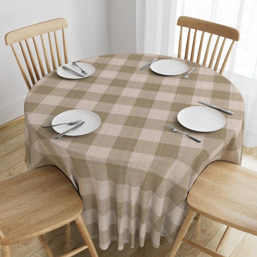 Timeless Classic Warm Beige Gingham Pattern