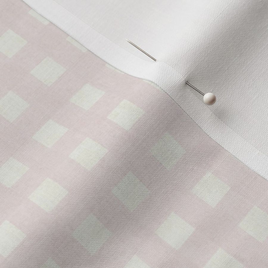 (S) Blush Pink Off White Cream Gingham Checks Baby Girl Woodland Nursery