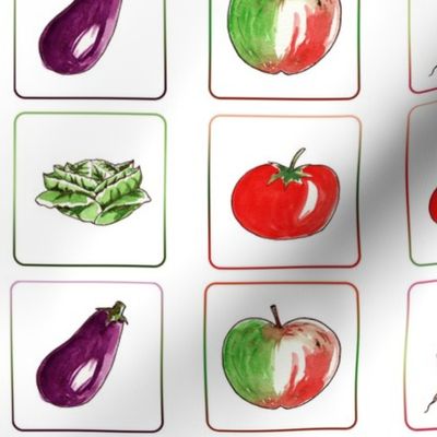 Game of mémory vegetable cards