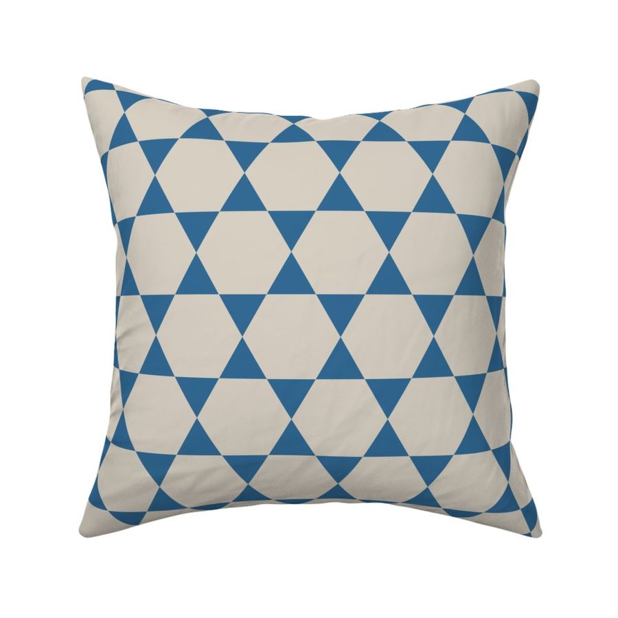 Blue & White Simple Modern Geometric Hexagon & Triangle Country Star Print