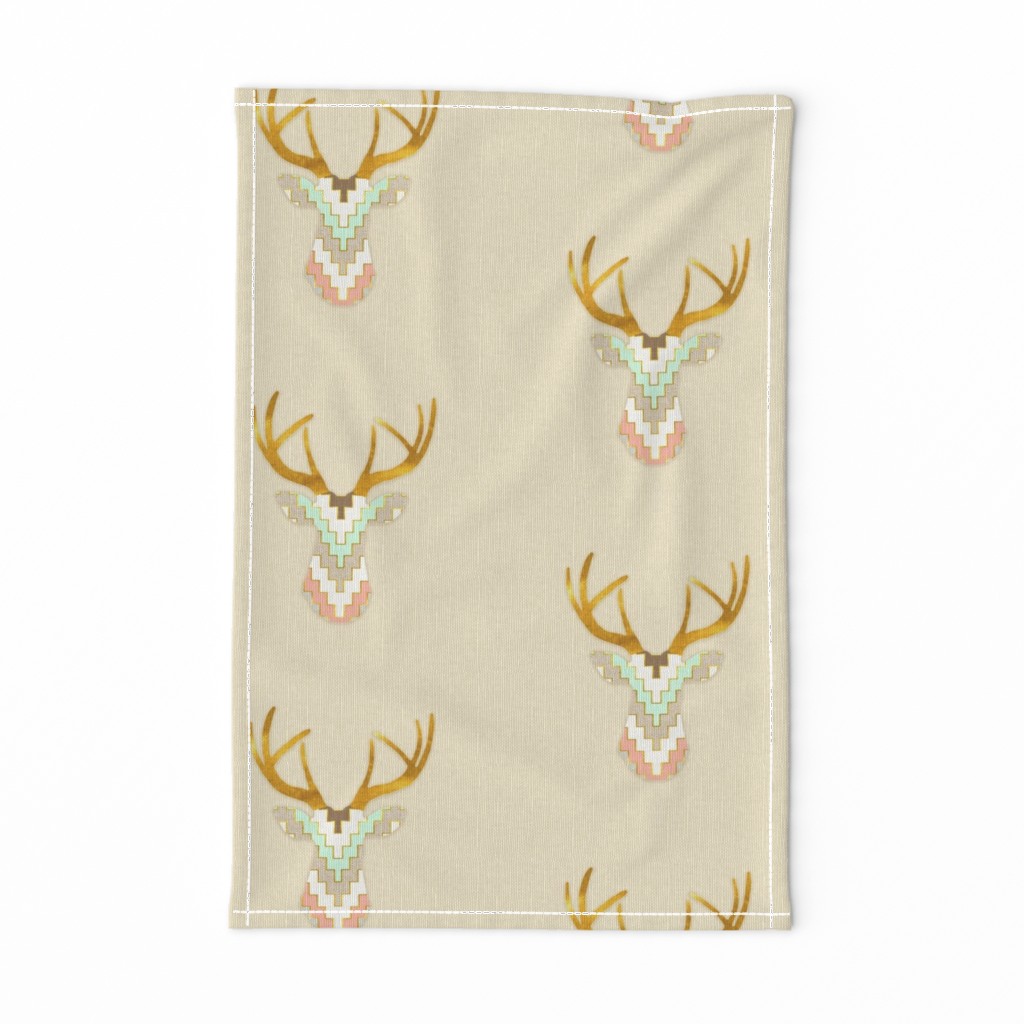 Telluride Deer in Mint and Coral