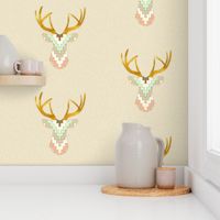 Telluride Deer in Mint and Coral