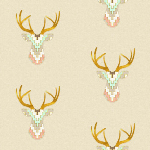 Telluride Deer in Mint and Coral