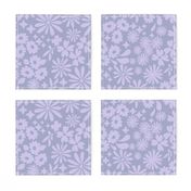 Flower Meadow Sparkle Monochome Violet Purple (L)