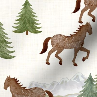 Alpine Horse And Pony - L - Glacial Canvas