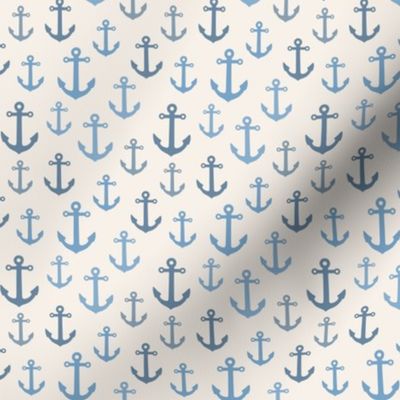 (M) Anchors Blue on Off White Coordinate  - Medium Scale