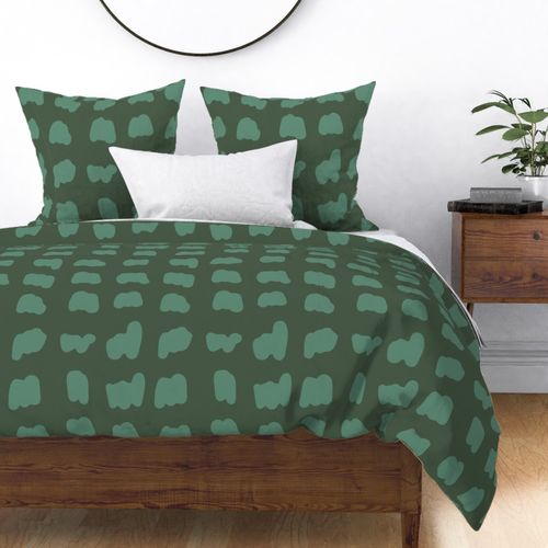 Tropical Funky Jungle - Square Marks - sage & forest green - Medium scale