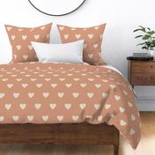 Muted-boho-beige-hearts-in-rows-on-muted romantic pinkish-dark-salmon-XL