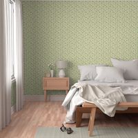 Modern minimal trailing floral shapes in beige and light green - medium