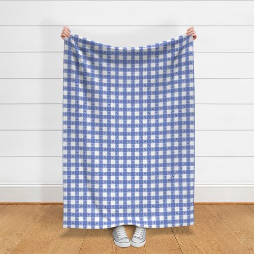 Feeling Blue floral gingham - Small