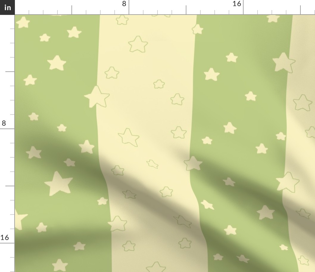 Starscape on Stripes - Green