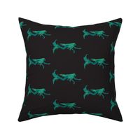 Swimming Mermaids-teal/black