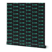 Swimming Mermaids-teal/black Large