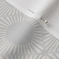 Modern Geometric Sunburst in Soft Gray and White - Minimalist Style (S)