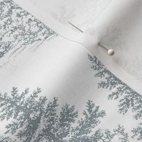 Bigger Pine Tree Toile De Jouy Winter Landscape Smokey Blue