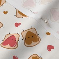 Small Peanut Butter And Jelly In Bone / Kawaii Valentines