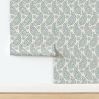 Western Warm Minimalism Block Print Paisley - Delft (Med)