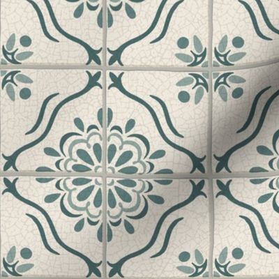 Crackled Backsplash Tile - Medium - Teal