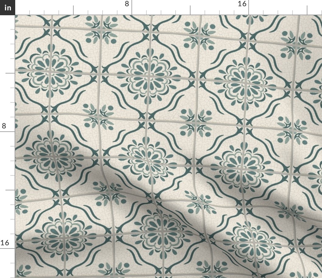 Crackled Backsplash Tile - Medium - Teal