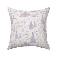 Woodland Bunny - Lilac and White