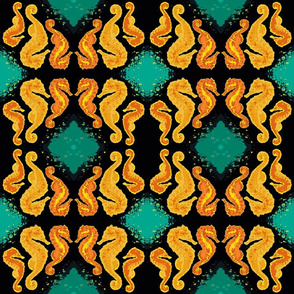 Seahorse13-orange/black