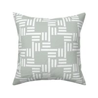 (M) Striped Fusion Square Check - Silver Grass and Foam White - 6x6 inch