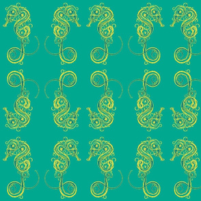 Seahorse7-teals/yellows