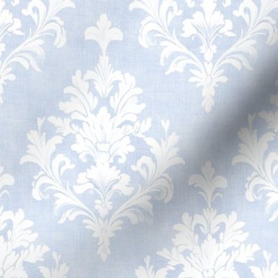 Pale Blue and White Textured Monochrome Preppy Damask Small