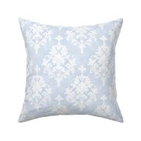 Pale Blue and White Textured Monochrome Preppy Damask Small