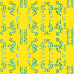 Seahorse5-blue/green/yellow