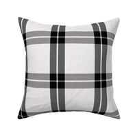 (Medium) Windowplane Plaid with Rustic Worn Texture- Black & White