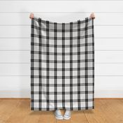 (Medium) Windowplane Plaid with Rustic Worn Texture- Black & White