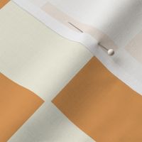 Jumbo Classic Checks - Kitsch Playful Plaid - Vibrant Orange and Beige - 24