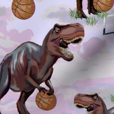 Strange Dino Basketball Field Reptile Theme Fun Playroom Young Kids Bedroom