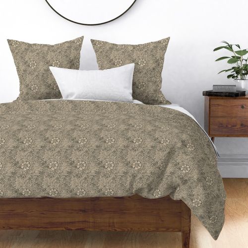 Marigold William Morris Classic Canvas Texture Ash Green Small Scale