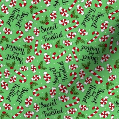 Medium Sweet But Twisted Peppermint Candy Canes Green