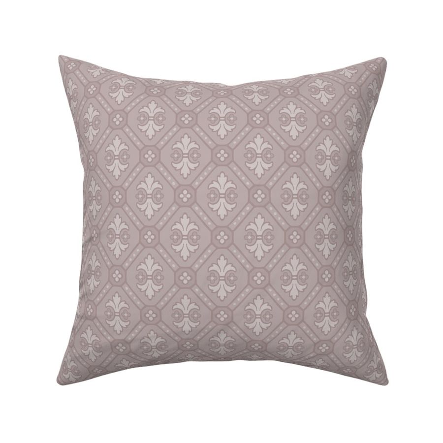 Symmetrical Fleur de Lis & Diamond Checks in Regency Orchid - Coordinate