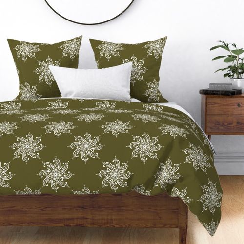 Ethereal Petal Swirls Deep Green-Medium