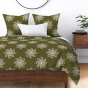 Ethereal Petal Swirls Deep Green-Medium