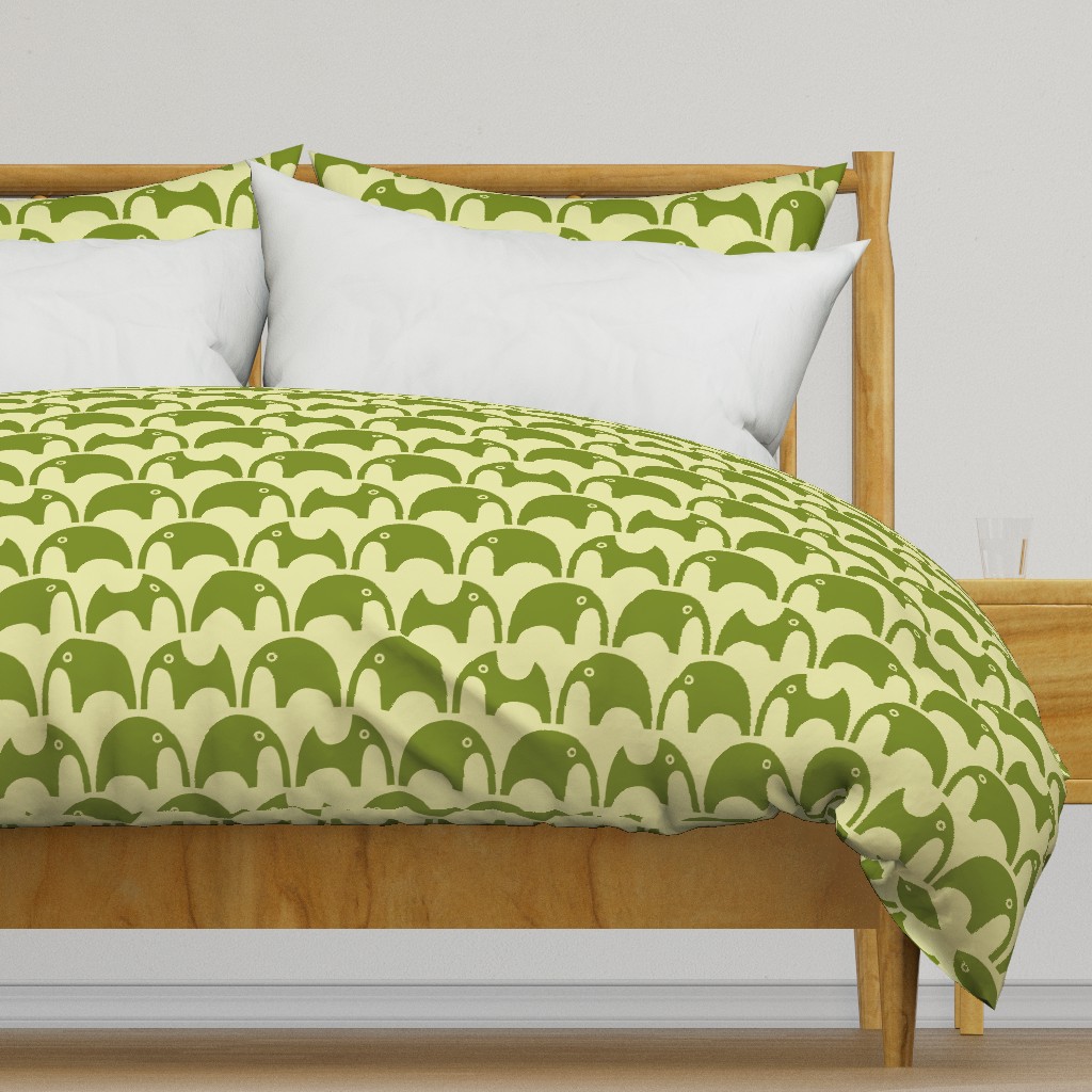 (large) playful elephants - cozy green